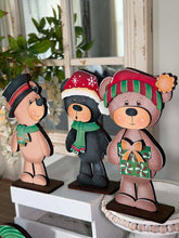 Load image into Gallery viewer, Teddy Bear Christmas Standing Set File SVG, Elf, Sweater, Santa, Holiday, Tree, Ornament, Farm, Tiered Tray Glowforge, LuckyHeartDesignsCo