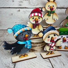 Load image into Gallery viewer, Chicken Cute Christmas Standing File SVG, Farm, Santa, Bird, Egg, Chickens, Present, Candy Cane Tiered Tray Glowforge, LuckyHeartDesignsCo