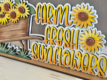 Load image into Gallery viewer, Sunflower Fall Shelf Sitter Standing Fall Sign File SVG, Fall Glowforge, Leaves, Pumpkin, Shelf Sitter, Summer, Flower LuckyHeartDesignsCo