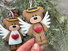 Load image into Gallery viewer, Angel Bear Christmas Ornament File SVG, Religious, Glowforge, Baby, LuckyHeartDesignsCo