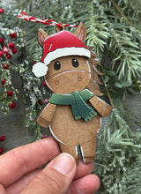 Load image into Gallery viewer, Horse Santa Standing Christmas Ornament File SVG, Glowforge, Cow, Farm, LuckyHeartDesignsCo