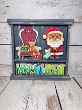 Load image into Gallery viewer, Christmas Wall Collage Shelf Holder Interchangeable Sign File Glowforge, Santa, Mrs Claus, Tree Chair Presents Standing, LuckyHeartDesignsCo