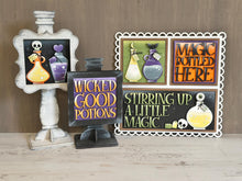 Load image into Gallery viewer, Witch Potions Magic Interchangeable Leaning Sign File SVG, Glowforge Tiered Tray, Halloween, Boo, Trick or Treat, LuckyHeartDesignsCo