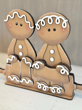 Load image into Gallery viewer, Gingerbread Couple Shelf Hanging File SVG, Ledge, Christmas, Hanger, Men, Man, Cookie, Tiered Tray Glowforge LuckyHeartDesignsCo