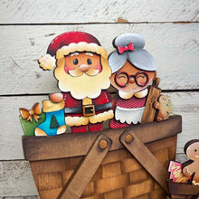 Load image into Gallery viewer, Santa And Mrs Christmas Flower Basket Interchangeable File SVG, TINY Holiday, Cookies, Stocking Tiered Tray, Glowforge, LuckyHeartDesignsCo