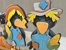 Load image into Gallery viewer, Crows Scarecrows Standing File SVG, Corn, Fall, Bird, Leaves, Autumn, Farm, Sweater Weather, Tiered Tray Glowforge, LuckyHeartDesignsCo