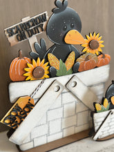 Load image into Gallery viewer, Crow Fall For The Flower Basket Interchangeable File SVG, Scarecrow, Sunflower TINY Pumpkin Farm Tiered Tray, Glowforge, LuckyHeartDesignsCo
