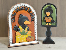 Load image into Gallery viewer, Crow Fall Tall Arch Sign Interchangeable File SVG, TINY, INSERT only Pumpkin Glowforge, Holiday, Tiered Tray LuckyHeartDesignsCo