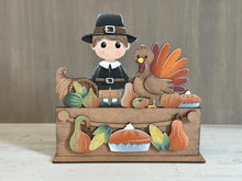 Load image into Gallery viewer, Thanksgiving Holiday Door Sign Interchangeable File, SVG Pilgrim Turkey Pumpkin, Fall, Leaves, Farm, Seasonal, Home, Welcome, glowforge