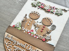 Load image into Gallery viewer, Gingerbread Baking Holiday Door Sign Interchangeable File, SVG, Christmas, Cookies, Presents Men Man Seasonal Home Welcome, glowforge