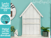 Load image into Gallery viewer, Wall Collage House Shelf Holder Interchangeable Sign File, Glowforge, Home, Family, Display, Plant, House, Standing, LuckyHeartDesignsCo