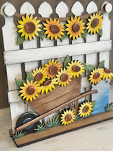 Load image into Gallery viewer, Sunflower Holiday Door Sign Interchangeable File, SVG Pumpkins Patch, Summer, Fall, Leaves, Farm, Seasonal, Home, Welcome, glowforge
