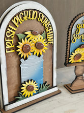 Load image into Gallery viewer, Sunflower Tall Arch Sign Interchangeable File SVG, TINY, INSERT only Fall, Summer, Flower Glowforge, Holiday Tiered Tray LuckyHeartDesignsCo