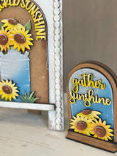 Load image into Gallery viewer, Sunflower Tall Arch Sign Interchangeable File SVG, TINY, INSERT only Fall, Summer, Flower Glowforge, Holiday Tiered Tray LuckyHeartDesignsCo