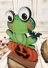 Load image into Gallery viewer, Frog Halloween Costume Standing File SVG, Witch, Vampire, Jack-o-lantern, Cute, Trick Or Treat Tiered Tray Glowforge, LuckyHeartDesignsCo