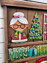 Load image into Gallery viewer, Christmas Wall Collage Shelf Holder Interchangeable Sign File Glowforge, Santa, Mrs Claus, Tree Chair Presents Standing, LuckyHeartDesignsCo