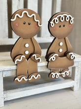 Load image into Gallery viewer, Gingerbread Couple Shelf Hanging File SVG, Ledge, Christmas, Hanger, Men, Man, Cookie, Tiered Tray Glowforge LuckyHeartDesignsCo