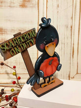 Load image into Gallery viewer, Crow Fall Pumpkin Standing File SVG, Bird, Leaves, Autumn, Farm, Sweater Weather, Tiered Tray Glowforge, LuckyHeartDesignsCo