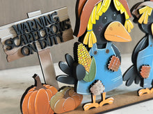 Load image into Gallery viewer, Crows Scarecrows Standing File SVG, Corn, Fall, Bird, Leaves, Autumn, Farm, Sweater Weather, Tiered Tray Glowforge, LuckyHeartDesignsCo