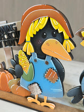 Load image into Gallery viewer, Crows Scarecrows Standing File SVG, Corn, Fall, Bird, Leaves, Autumn, Farm, Sweater Weather, Tiered Tray Glowforge, LuckyHeartDesignsCo