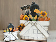 Load image into Gallery viewer, Crow Fall For The Flower Basket Interchangeable File SVG, Scarecrow, Sunflower TINY Pumpkin Farm Tiered Tray, Glowforge, LuckyHeartDesignsCo
