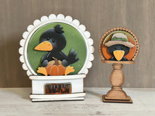Load image into Gallery viewer, Crow Fall Snow Globe Interchangeable File SVG, TINY Glowforge, Farm, Pumpkin, Scarecrow, Corn Autumn, Leaf, Leaves, LuckyHeartDesignsCo