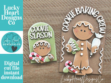 Load image into Gallery viewer, Gingerbread Baking Tall Arch Sign Interchangeable File SVG, TINY, INSERT only, Cookie, Christmas Glowforge, Tiered Tray LuckyHeartDesignsCo
