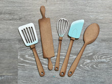 Load image into Gallery viewer, Baking Mug Filler File SVG, Kitchen, Spatula, Whisk, Rolling Pin, Cook, Cookies, Tiered Tray, Glowforge, LuckyHeartDesignsCo
