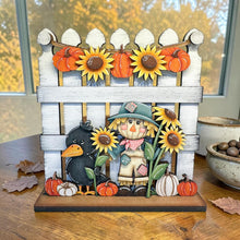 Load image into Gallery viewer, Crow Scarecrow Holiday Door Sign Interchangeable File, SVG Pumpkins Patch, Fall, Leaves, Farm, Seasonal, Home, Welcome, glowforge