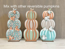 Load image into Gallery viewer, Stacking Pumpkins Halloween Faces Reversible File SVG, Cat, Mummy, Frankenstein, Fall, Glowforge, LuckyHeartDesignsCO