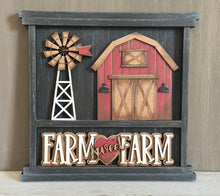 Load image into Gallery viewer, Farm Wall Collage Shelf Holder Interchangeable Sign File, Glowforge, Home, Barn, Cow, Display Farmhouse House, Standing, LuckyHeartDesignsCo