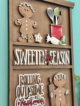Load image into Gallery viewer, Gingerbread Baking Wall Collage Shelf Holder Interchangeable Sign File Glowforge, Santa, Cookie Christmas Standing, LuckyHeartDesignsCo