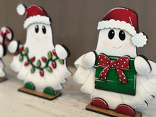 Load image into Gallery viewer, Ghost Christmas Standing File SVG, Halloween, Candy Cane, Santa, Halloween, Boo, Trick Or Treat Tiered Tray Glowforge, LuckyHeartDesignsCo