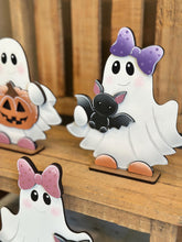 Load image into Gallery viewer, Ghost Standing File SVG, Halloween, Candy, Pumpkin, Jack-o-lantern, Boo, Trick Or Treat Tiered Tray Glowforge, LuckyHeartDesignsCo