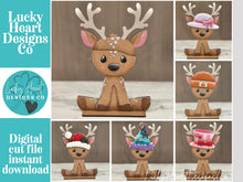 Load image into Gallery viewer, Deer Interchangeable Animal Hat File SVG, Bull, Farm, Zoo, Holiday, Pet, Christmas, Halloween, Fall, Yak, Glowforge, LuckyHeartDesignsCo