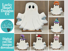Load image into Gallery viewer, Ghost Interchangeable Animal Hat File SVG, Farm, Zoo, Holiday, Pet, Christmas, Halloween, Boo, Spring, Glowforge, LuckyHeartDesignsCo