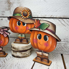 Load image into Gallery viewer, Fall Pumpkin People Standing File SVG, Glowforge, Farm, Girl, Boy, Autumn, Gourd, Cute Person, Decor, Tiered Tray, LuckyHeartDesignsCo