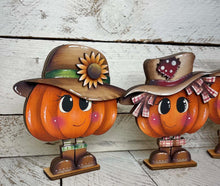 Load image into Gallery viewer, Fall Pumpkin People Standing File SVG, Glowforge, Farm, Girl, Boy, Autumn, Gourd, Cute Person, Decor, Tiered Tray, LuckyHeartDesignsCo