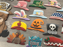 Load image into Gallery viewer, Holiday Celebrations Animal Hats Interchangeable File SVG, add on Seasonal Santa, Christmas, Halloween, Fall, Glowforge, LuckyHeartDesignsCo