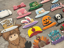 Load image into Gallery viewer, Holiday Celebrations Animal Hats Interchangeable File SVG, add on Seasonal Santa, Christmas, Halloween, Fall, Glowforge, LuckyHeartDesignsCo