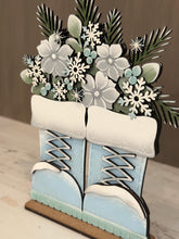 Load image into Gallery viewer, Winter Foliage Boots Foliage Standing File SVG, Floral, Snowflake, Snow, Berries, Greens, Tree, Holiday, Glowforge, LuckyHeartDesignsCo