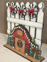Load image into Gallery viewer, Farm Christmas Holiday Door Sign Interchangeable File, SVG, Barn, Tree, Wreath, Windmill, Lights, Seasonal Home Welcome, glowforge