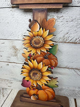 Load image into Gallery viewer, Fall Foliage Birdhouse Interchangeable File SVG, Glowforge, Pumpkin, Sunflower, Seasonal, Holiday Shapes, Bird house, LuckyHeartDesignsCo