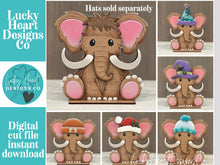 Load image into Gallery viewer, Mammoth Animal Hat Interchangeable File SVG, Add On Dinosaur Triceratops, Brachiosaurus , Holiday, Christmas, Glowforge, LuckyHeartDesignsCo
