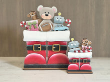 Load image into Gallery viewer, Christmas Toys Flower Basket Interchangeable File SVG, TINY Teddy Football Santa Candy Presents Tiered Tray Glowforge, LuckyHeartDesignsCo