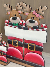 Load image into Gallery viewer, Reindeer Cheer Christmas For The Flower Basket Interchangeable File SVG, TINY Santa Tree Lights Tiered Tray, Glowforge, LuckyHeartDesignsCo