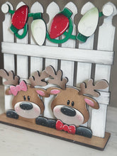 Load image into Gallery viewer, Reindeer Cheer Holiday Door Sign Interchangeable File, SVG, Christmas, Rudolph, Santa, Lights Seasonal Home Welcome, glowforge