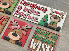 Load image into Gallery viewer, Reindeer Love Christmas Interchangeable Leaning Sign File SVG, Glowforge, Rudolph, Santa, Wreath, Lights, Tree, Holiday, LuckyHeartDesignsCo