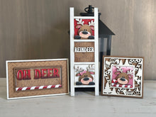 Load image into Gallery viewer, Reindeer Candy Cane MINI Interchangeable Leaning Sign File SVG, Christmas, Santa, Rudolph, Deer, Tiered Tray Glowforge, LuckyHeartDesignsCo