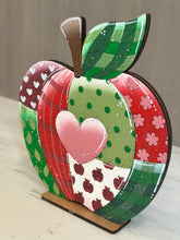 Load image into Gallery viewer, Patchwork Apple Standing House File SVG, Teacher, Classroom, Gift, Tiered Tray Glowforge, LuckyHeartDesignsCo